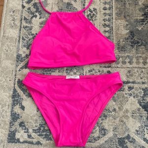 Hot pink halter top bikini size small